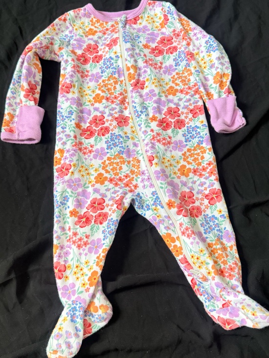 wonder nation Other - wonder nation Floral Footed One-Piece Pajamas - Pink, Orange & Purple